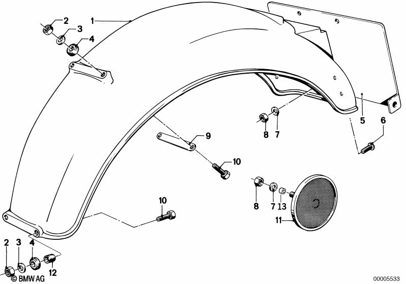 Rear mudguard
