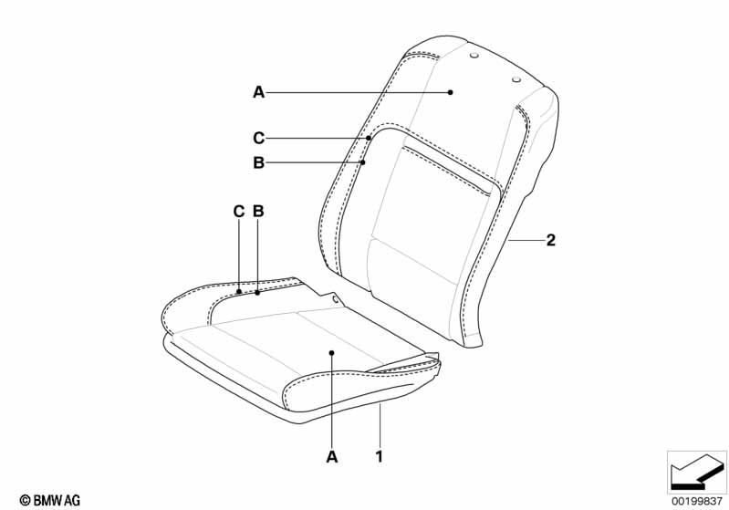 Individual sports seat cover, front