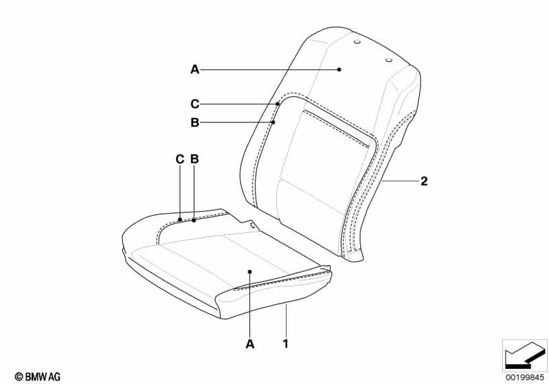 Indiv.cover, basic seat, front