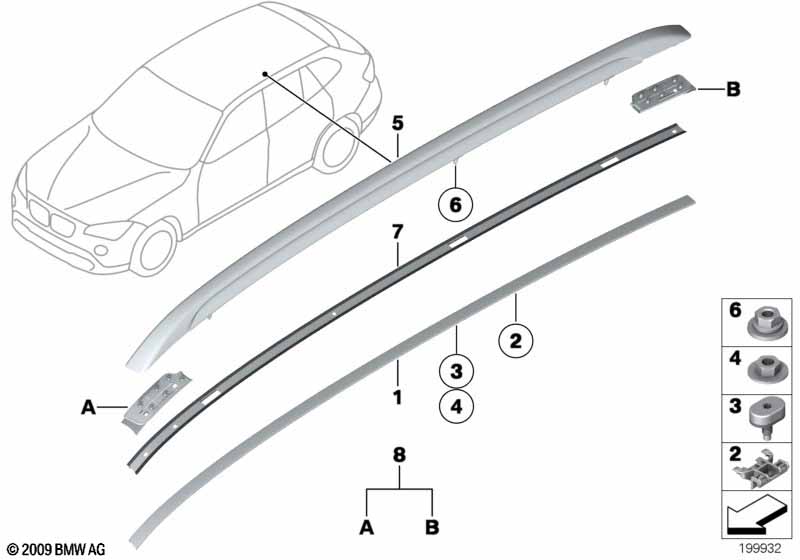 Genuine BMW 51138051560 E84 Roof Railing, Right GLANZSCHWARZ (Inc. X1) | ML Performance EU Car Parts