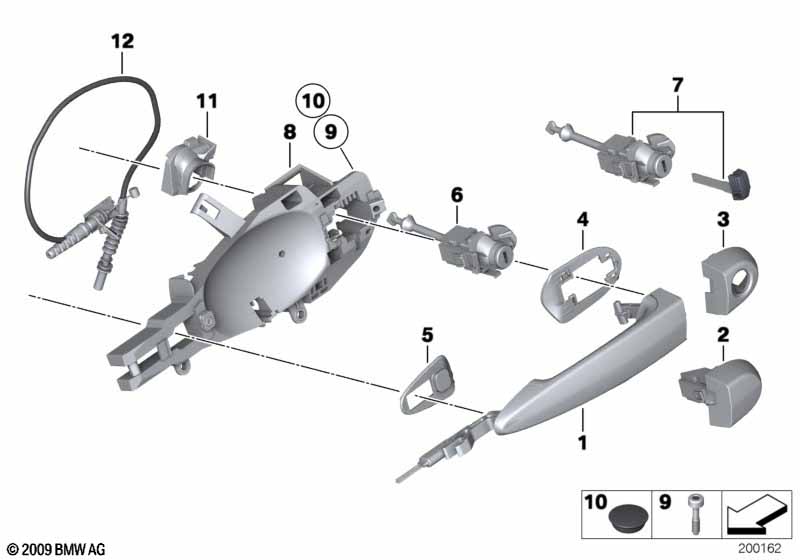 Genuine BMW 51212993147 E84 Lock Cylinder With Key, Left (Inc. X1) | ML Performance UK Car Parts
