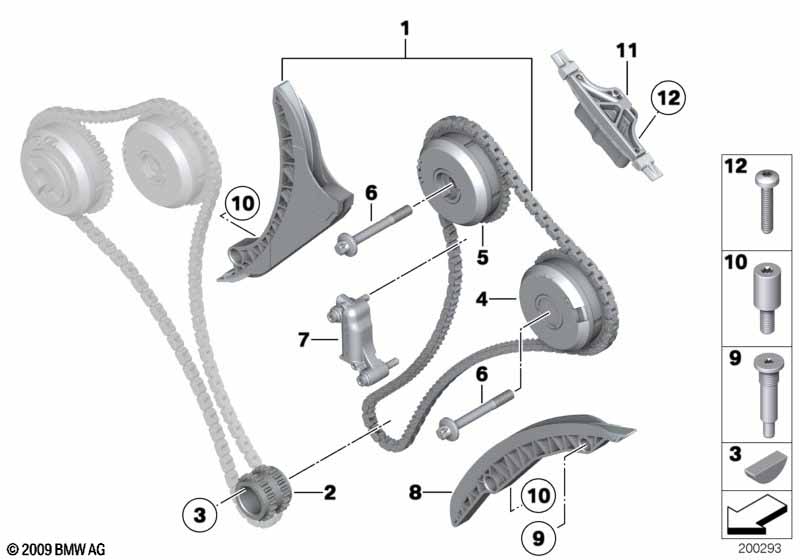 Timing chain, cylinders 7-12