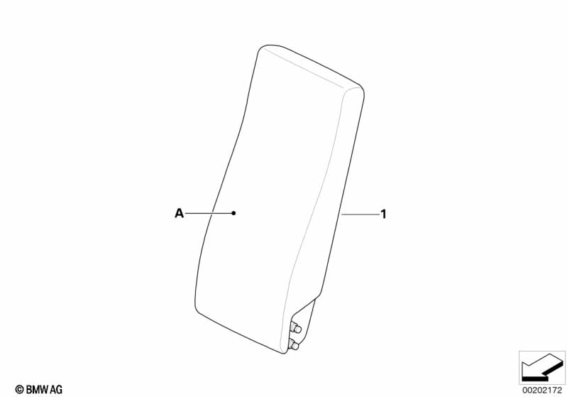 Individual armrest, rear