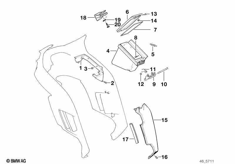 Trim panel-side pocket/knee padding