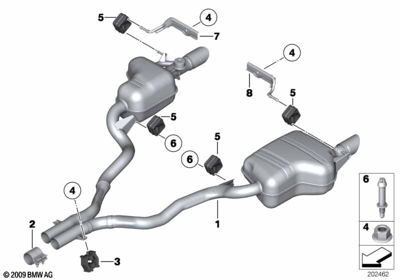 Genuine BMW 18307647055 E89 Exhaust System, Rear (Inc. Z4 35is) | ML Performance EU Car Parts