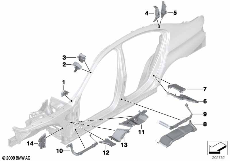 Cavity shielding, side frame