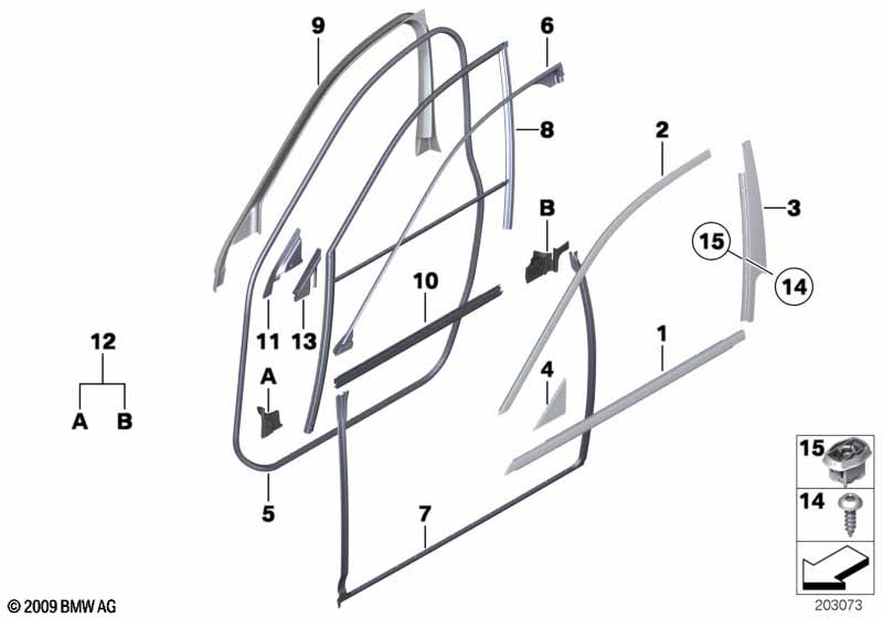 Genuine BMW 51767200324 RR4 Joint Seal, Door, Front Right (Inc. Ghost & Ghost EWB) | ML Performance UK Car Parts
