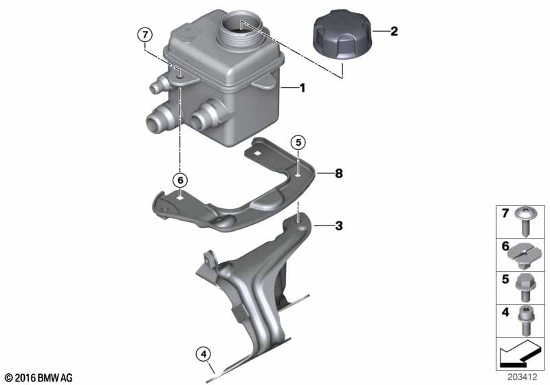Genuine BMW 17137589597 E70 E71 Bracket Expansion Tank (Inc. X5 M & X6 M) | ML Performance UK Car Parts