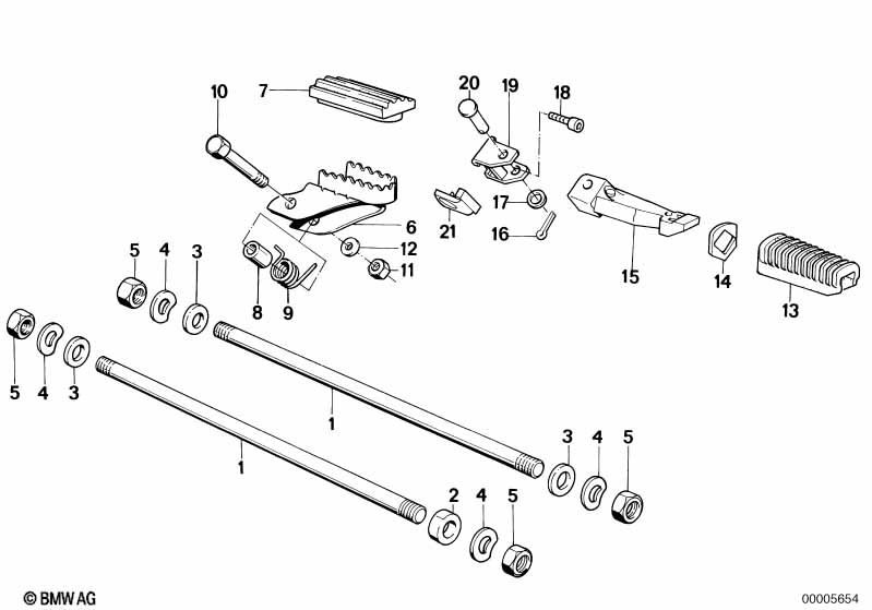 Genuine BMW 46711451573 Footrest, Left (Inc. R 100 R, R 80 G/S & R 100 GS) | ML Performance EU Car Parts
