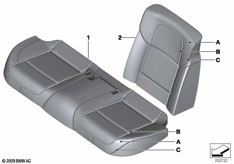 Indiv.cover basic seat, rear