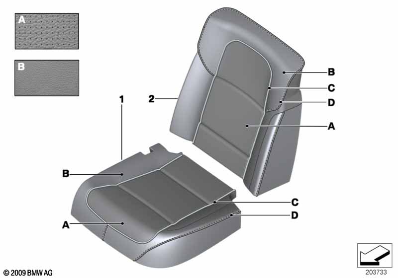 Indi. Comfort seat rear, perf. leather