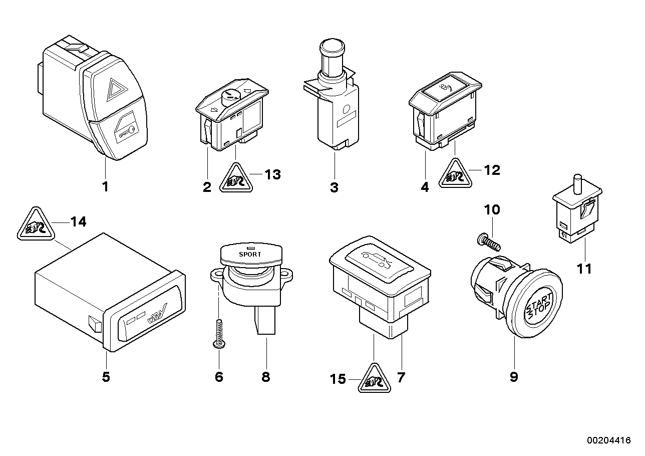 Genuine BMW 61316978371 E60 Starter/Stop Switch (Inc. M5) | ML Performance UK Car Parts