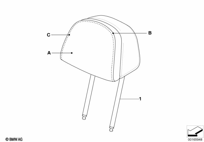 Indi. hd. rest CAK Comfort seat, front