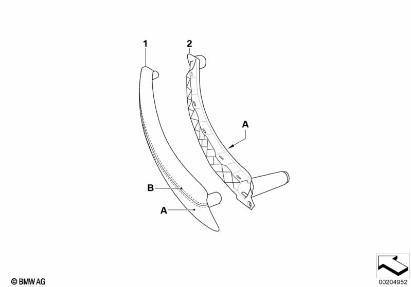 Individual handle, leather, door front