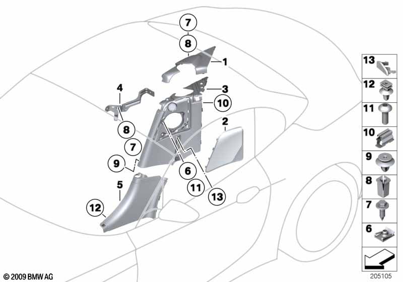 Genuine BMW 51439147546 E89 Cover F Right Loudspeaker (Inc. Z4 18i, Z4 20i & Z4 30i) | ML Performance UK Car Parts