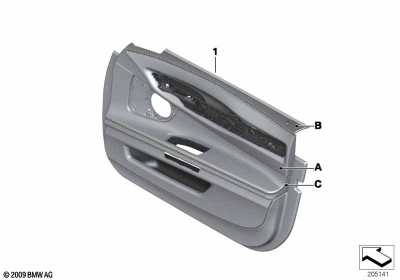 Individual front door trim panel,leather