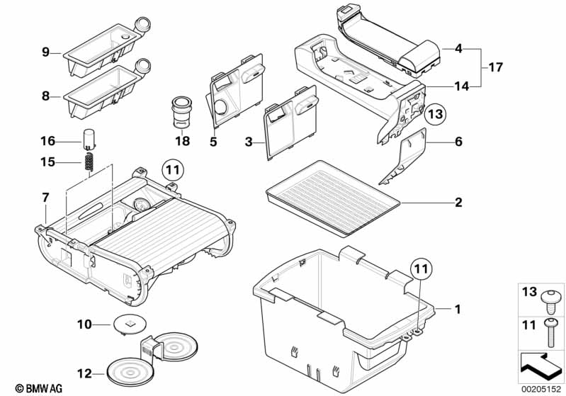 Genuine BMW 51169115084 E72 E70 Front Of Storage Bin, Aux In / Socket (Inc. X6 & X5 35iX) | ML Performance EU Car Parts