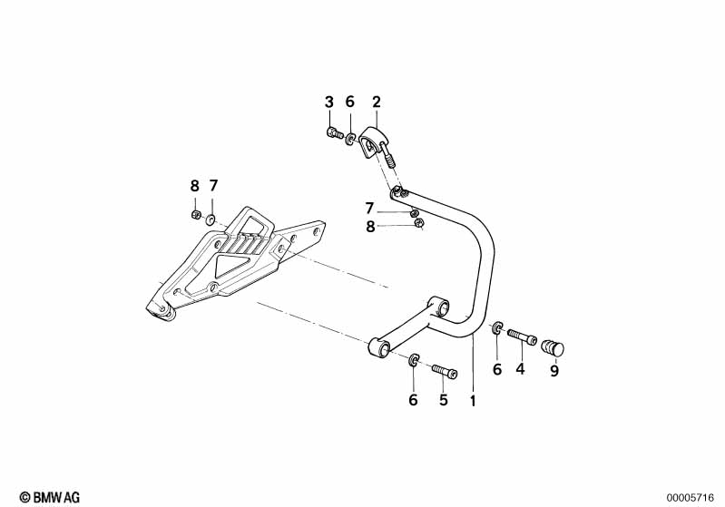 Mounting parts f rear protection bar