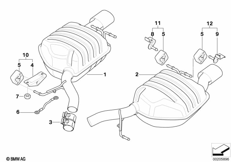 Genuine BMW 18107526382 E63 E64 Rear Muffler Right (Inc. 645Ci) | ML Performance UK Car Parts