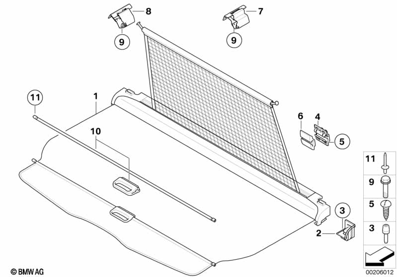Genuine BMW 51477116737 E61 Support Dividing Net, Rear Left (Inc. 545i, 530d & 535d) | ML Performance EU Car Parts