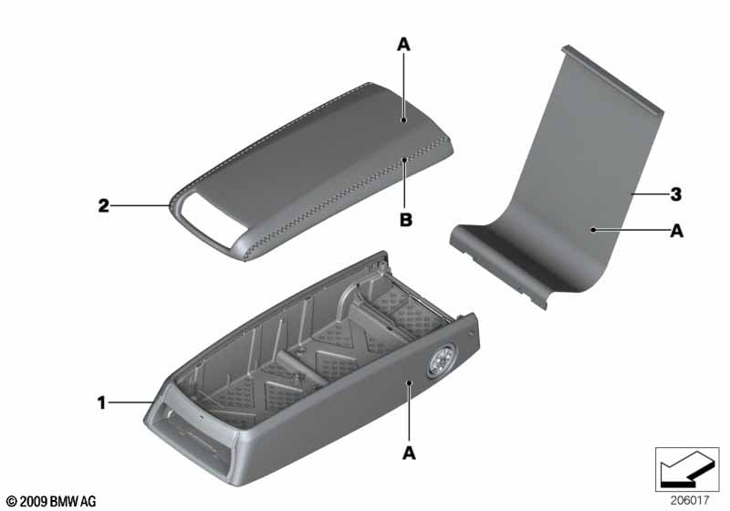 Individual armrest, basic rear