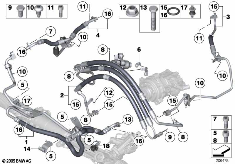 Power steering/oil pipe/dynamic drive