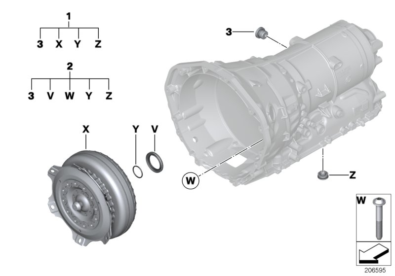 GA8HP50Z torque converter/seal elements