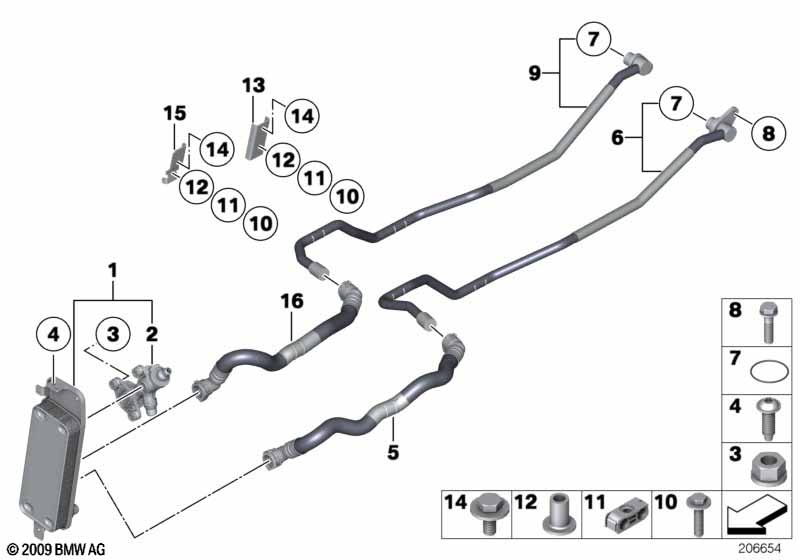Genuine BMW 17227590902 Transmission Oil Cooler Line, Return (Inc. 760i, 760LiS & 760Li) | ML Performance EU Car Parts