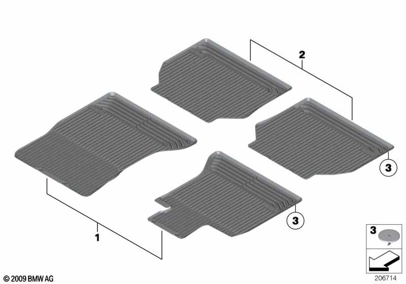 Genuine BMW 51472152353 F07 All-Weather Floor Mat, Front BEIGE (Inc. 535i, 530d 155kW & 520d) | ML Performance UK Car Parts