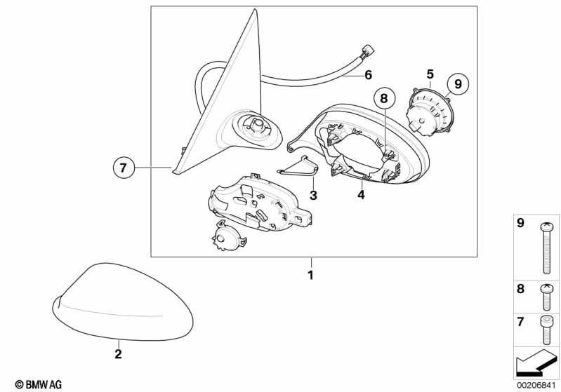 Genuine BMW 51167268196 E93 E92 Heated Outside Mirror, Right (Inc. 328xi, 330xd & 316i) | ML Performance EU Car Parts