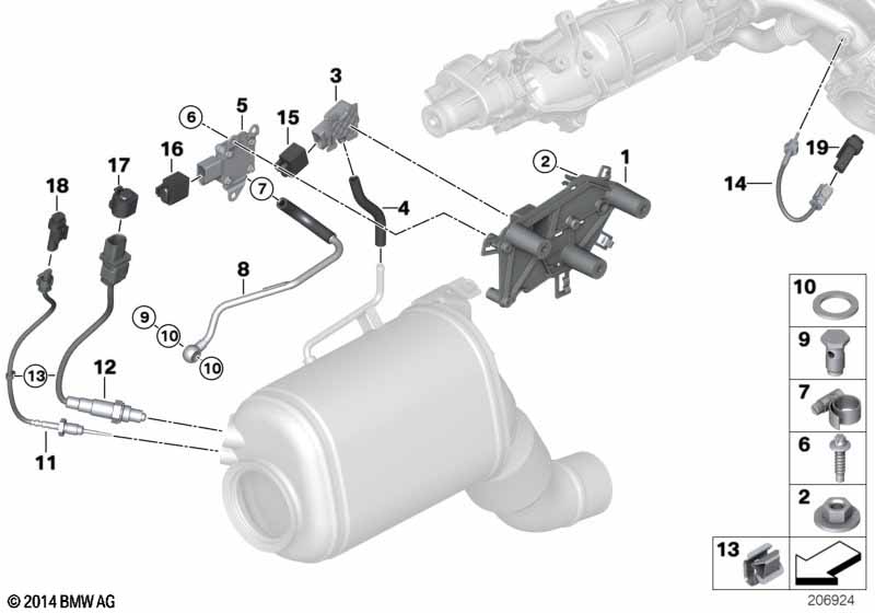 Diesel part.filter sens./mounting parts