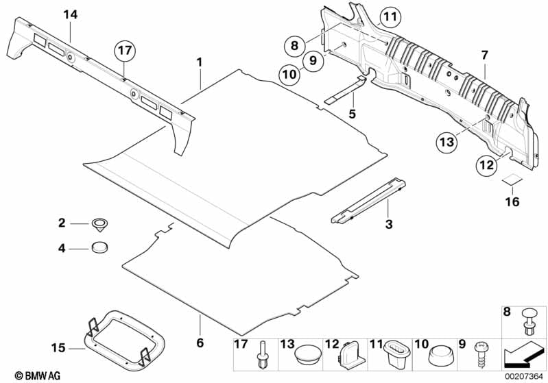 Trim panel, trunk floor