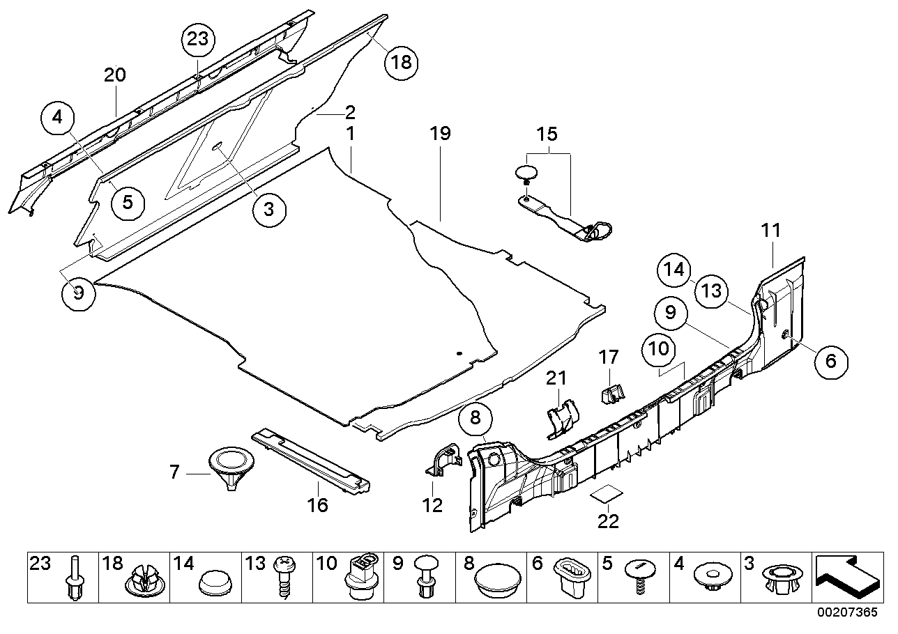 Genuine BMW 51478245101 E46 Pad, Sill Cover 225ER RAD (Inc. 330xd, 316i 1.6 & 330xi) | ML Performance UK Car Parts