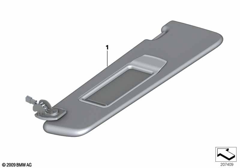 Individual sun visor, Alcantara