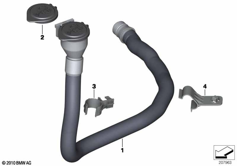 Filler pipe for wash container
