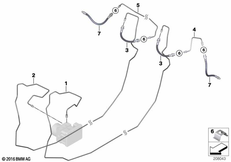 Brake pipe rear
