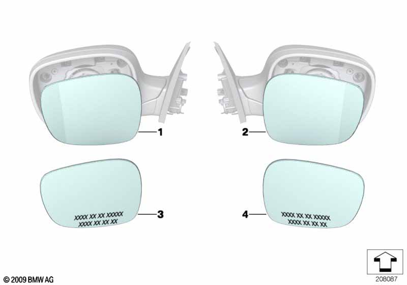 Genuine BMW 51163454947 E83 Mirror Glas, Wide-Angle, Left (Inc. X3 3.0sd, X3 2.5si & X3 2.0i) | ML Performance EU Car Parts