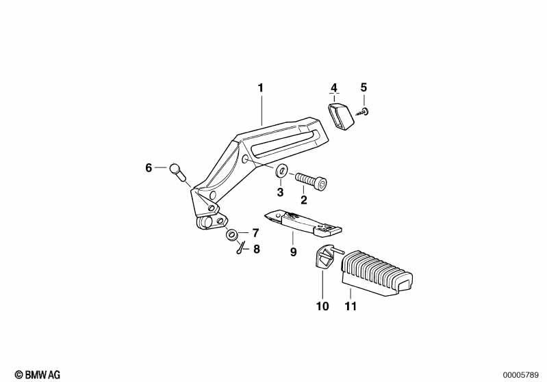 Footpeg plate/Rear footpeg