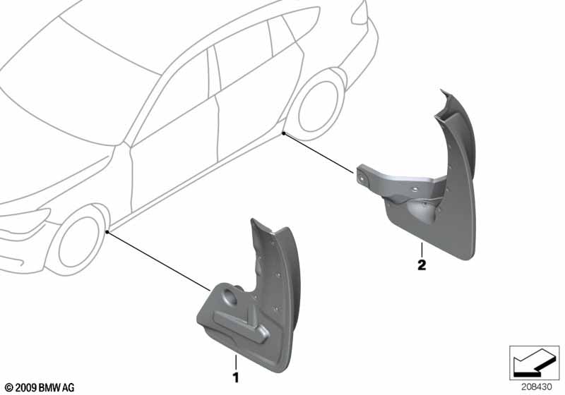 Genuine BMW 82162155847 F07 Set Mud Flaps, Rear F07 (Inc. 550iX 4.4, 550iX & 535d) | ML Performance UK Car Parts