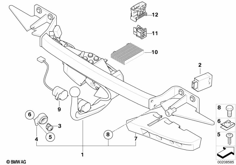 Trailer coupling, electric swiveling