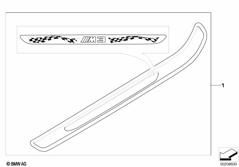Genuine BMW 51477979360 E92 Cover, Entrance, Right M3 EDITION B&W (Inc. M3) | Duco Car Parts UK Car Parts
