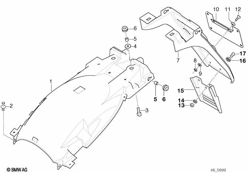 Genuine BMW 46622308563 Registration Plate Mounting (Inc. R 100 R) | ML Performance UK Car Parts