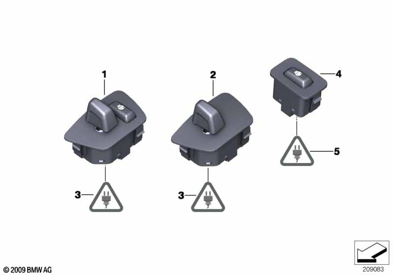 Switch, steering column adjust/heater