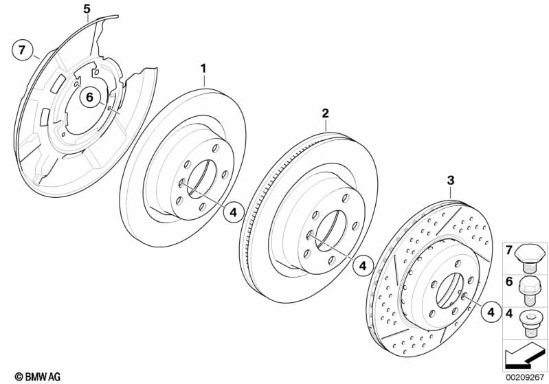 Rear wheel brake / brake disc