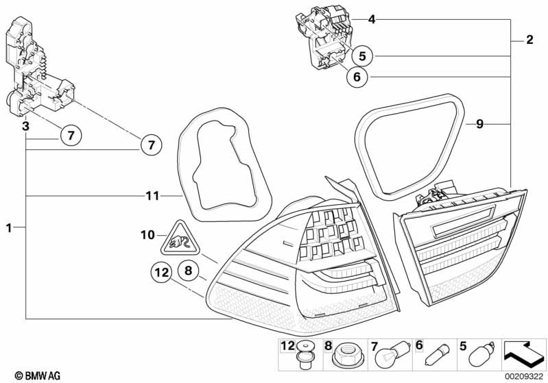 Genuine BMW 63217242154 E91 Seal, Rear Light, Side Panel Right (Inc. 325d) | ML Performance UK Car Parts