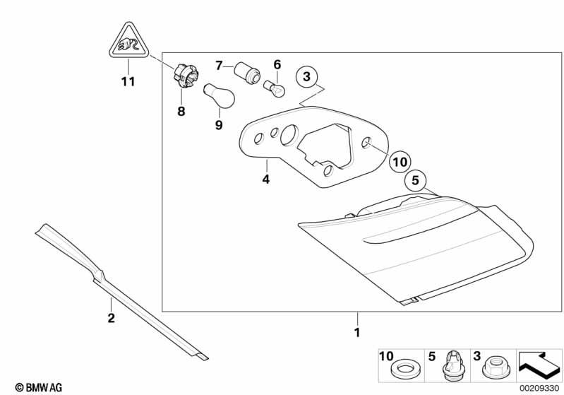 Genuine BMW 63217162074 E65 E66 E67 Gasket, Rear Light, Trunk Lid, Right (Inc. 760i, 735Li & 750i) | ML Performance EU Car Parts
