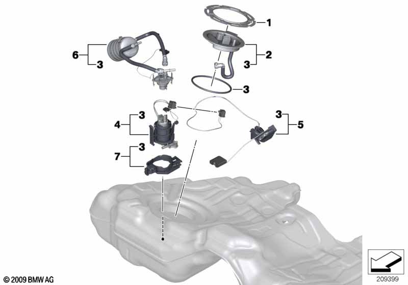 Fuel filter/pump/fuel level sensor