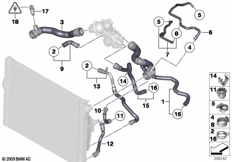 Genuine BMW 17127591090 Coolant Hose (Inc. 760i, 760LiS & 760Li) | ML Performance EU Car Parts