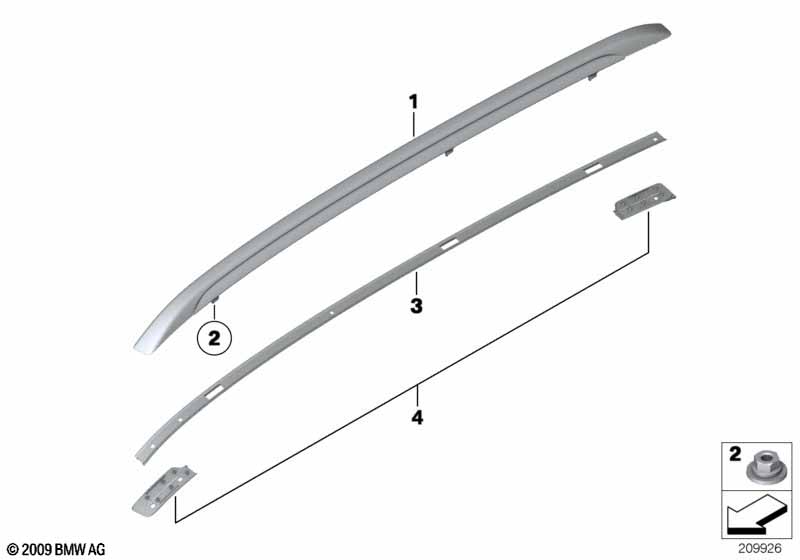 Genuine BMW 51132990985 E84 Roof Railing, Left ALU-SATINIERT (Inc. X1) | ML Performance EU Car Parts