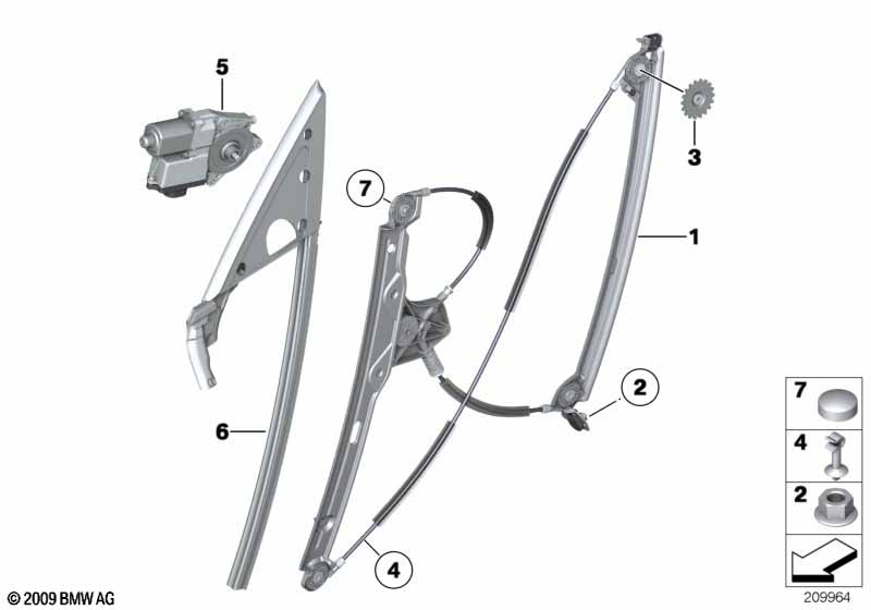 Door window lifting mechanism front